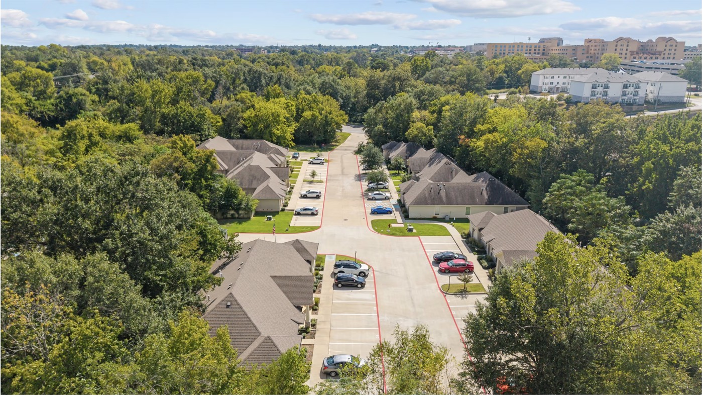 Aerial view of a KYJ Capital multifamily community in Tyler, Texas